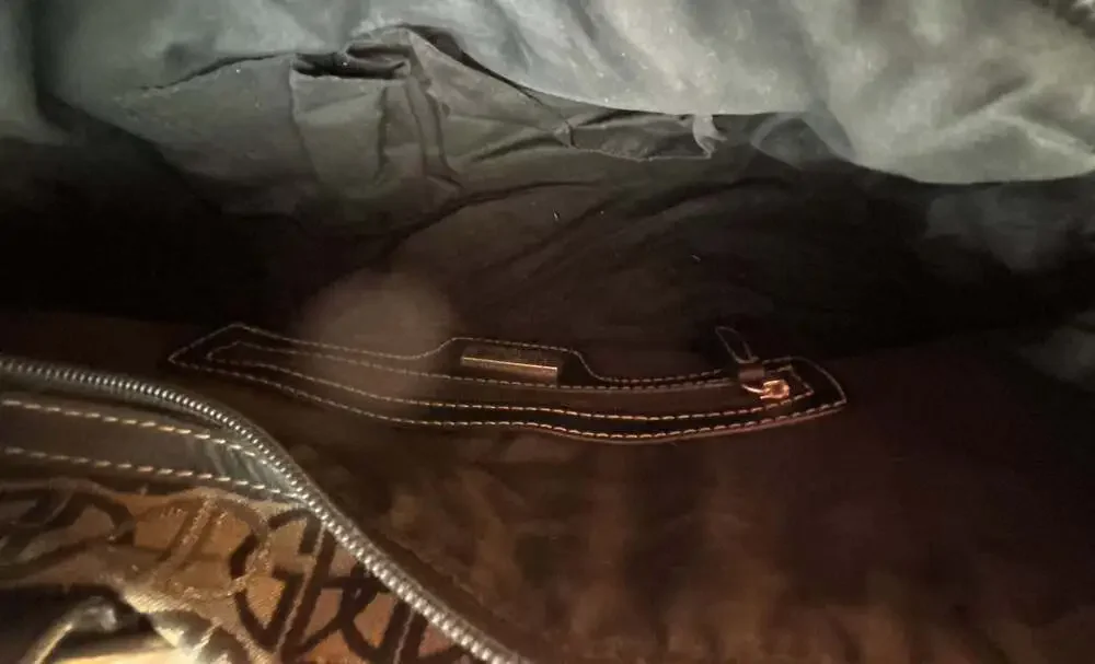 Giani Bernini Signature Logo Print Canvas and Leather Satchel Handbag